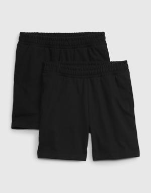 Gap Fit Kids Pull-On Sweat Shorts (2-Pack) black