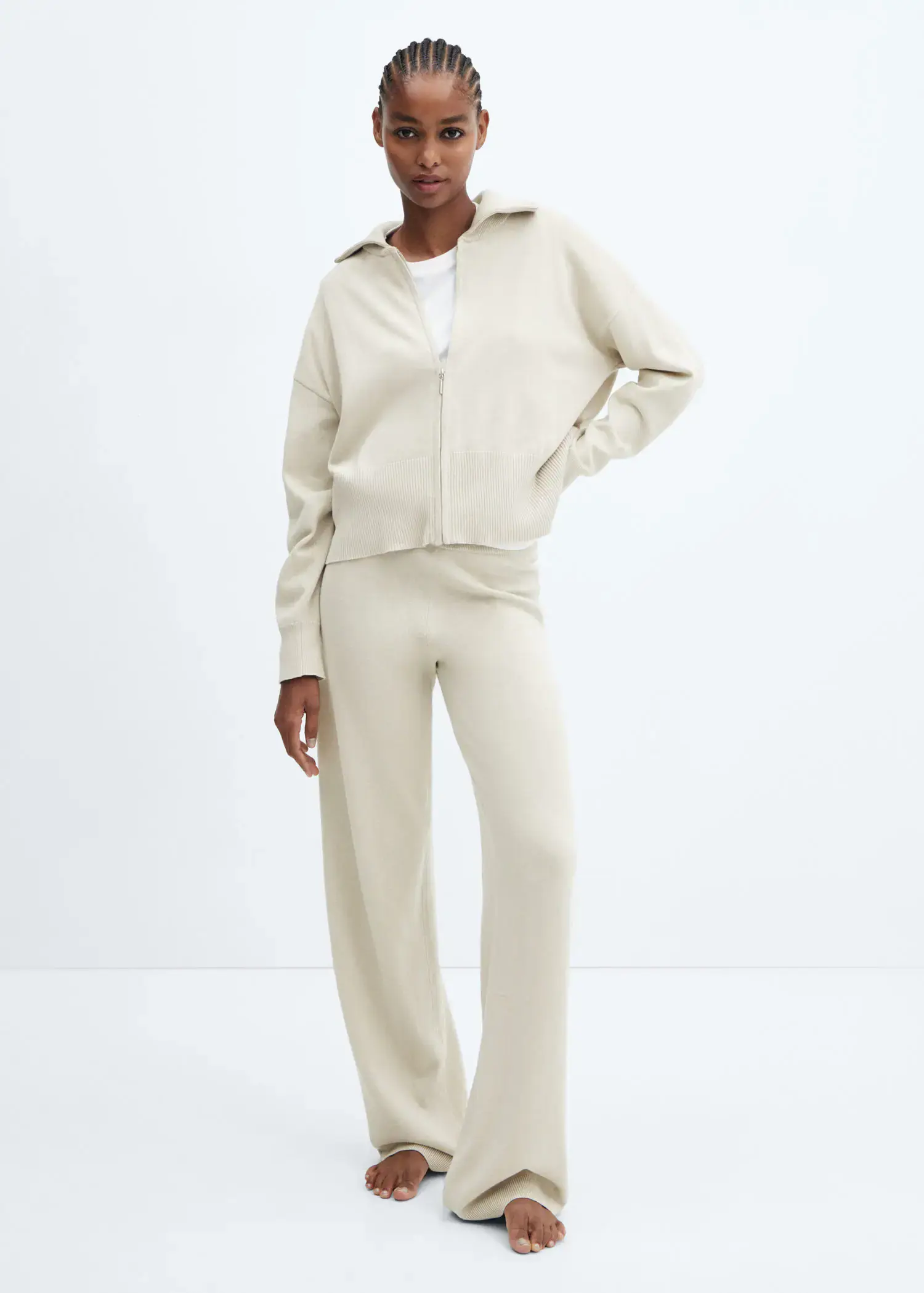 Mango Cotton and linen pajama jacket with zipper. 2
