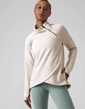 Athleta Cozy Karma Asym Pullover brown