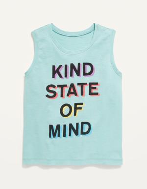 Soft-Washed Graphic Sleeveless T-Shirt for Girls blue