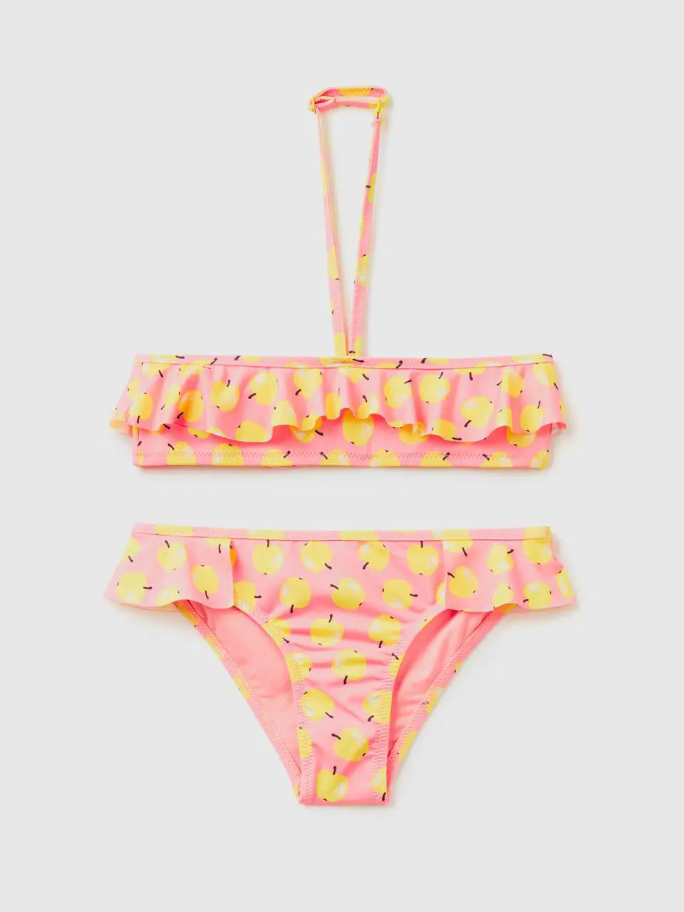 Benetton pink bikini with apple pattern. 1