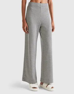 palazzo houndstooth trousers