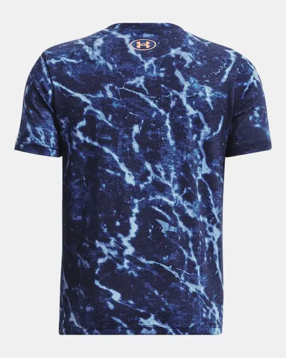 Under Armour Boys' Project Rock Marble Print Short Sleeve. 2