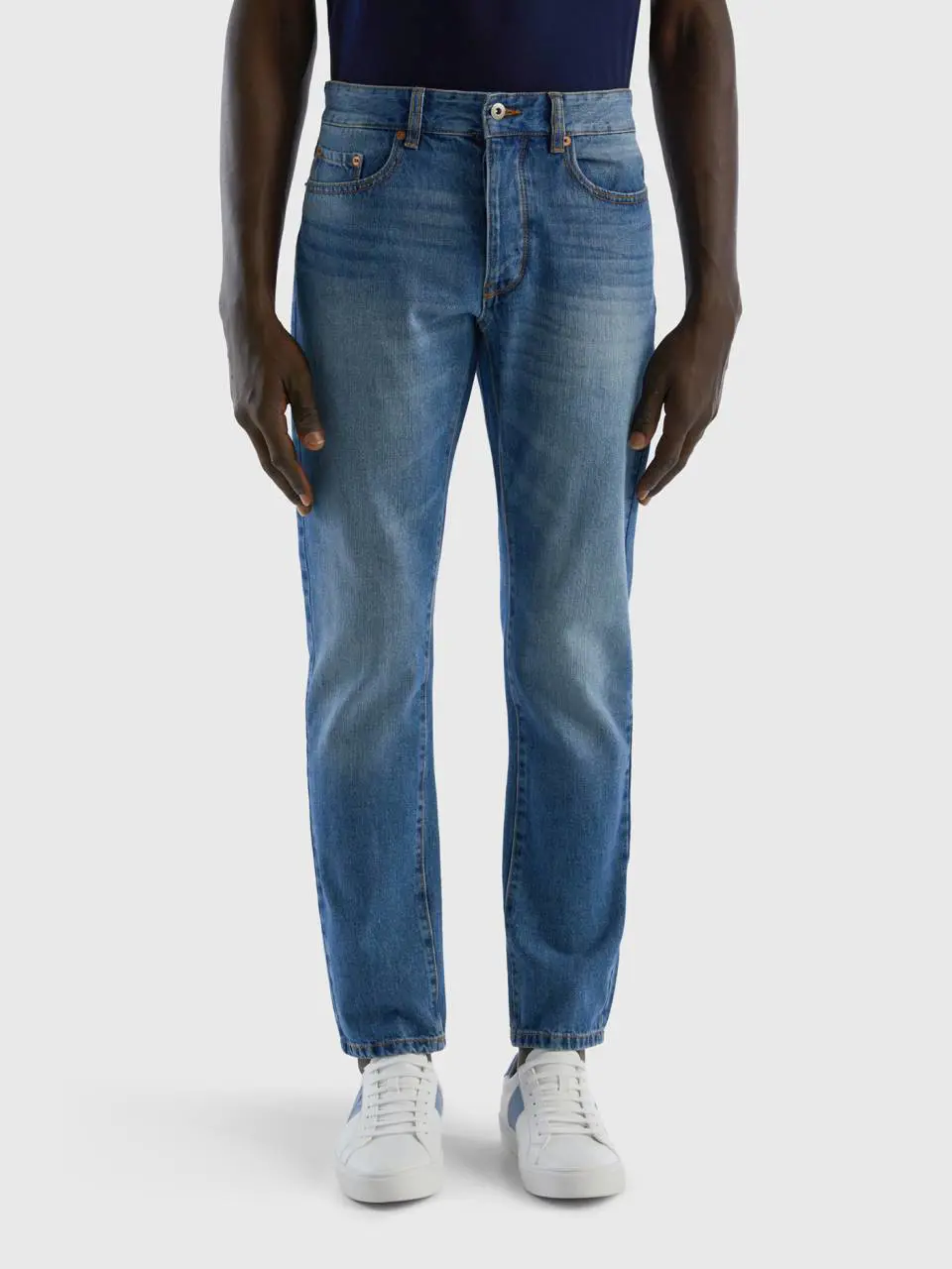 Benetton straight leg 100% cotton jeans. 1