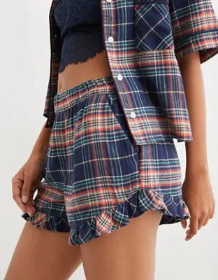 American Eagle Flannel Ruffle Boxer. 1