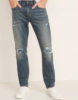 Slim Built-In Flex Distressed Jeans blue