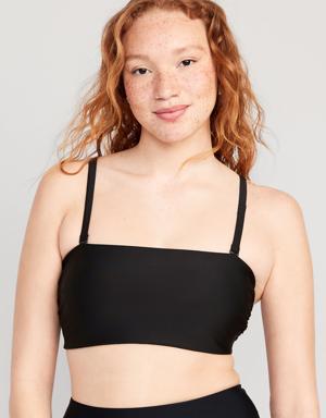 Matching Bandeau Bikini Swim Top for Women black