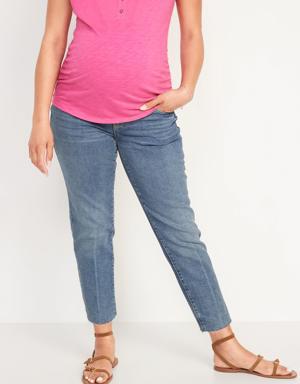 Maternity Full Panel O.G. Straight Cut-Off Ankle Jeans blue