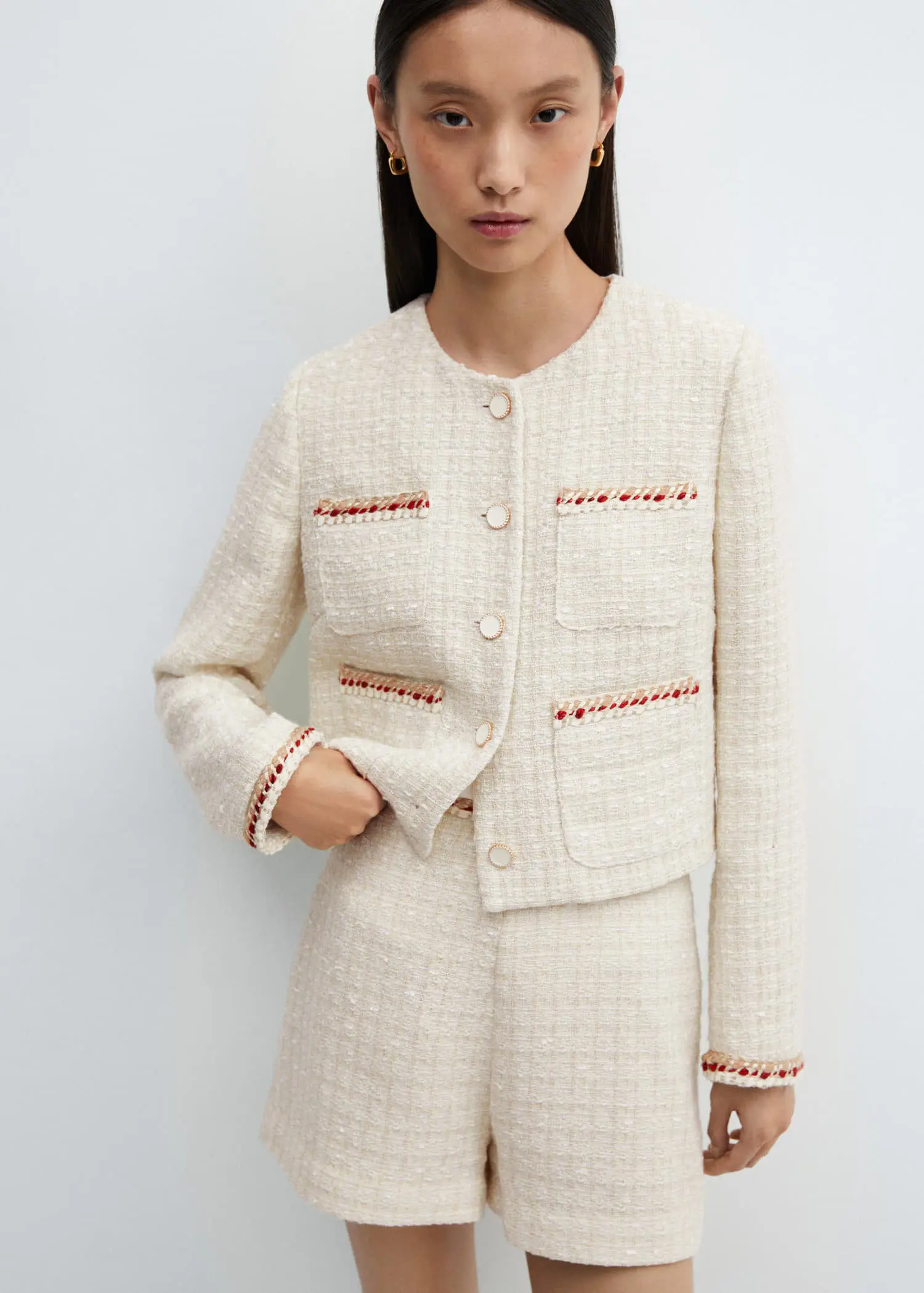Mango Tweed jacket with buttons. 1