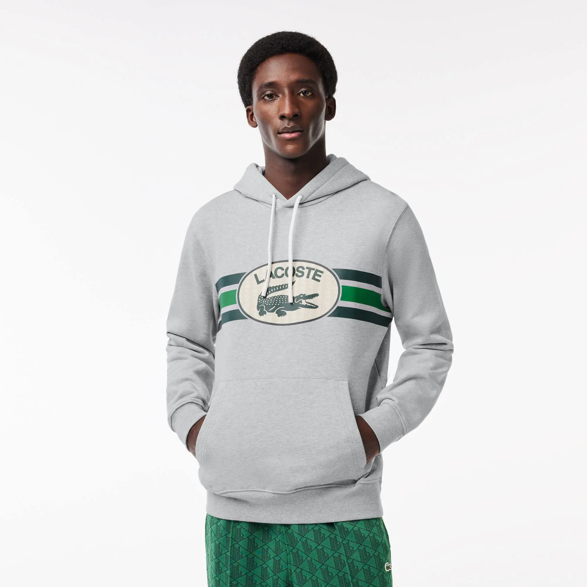 Lacoste Hoodie com estampado de monograma loose fit. 1