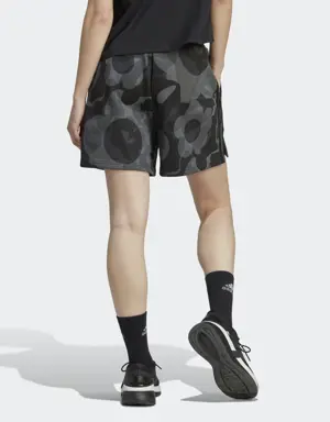 Shorts Estampado Floral 3 Franjas Tela Fleece