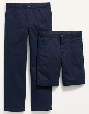 Built-In Flex Straight Uniform Pants & Shorts (At Knee) 2-Pack for Boys