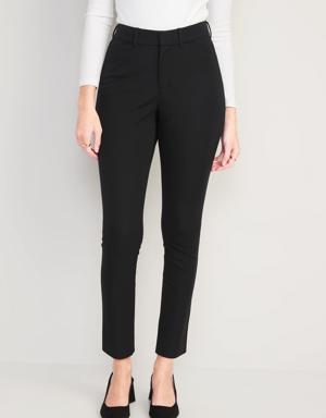 Curvy High-Waisted Pixie Skinny Ankle Pants for Women black