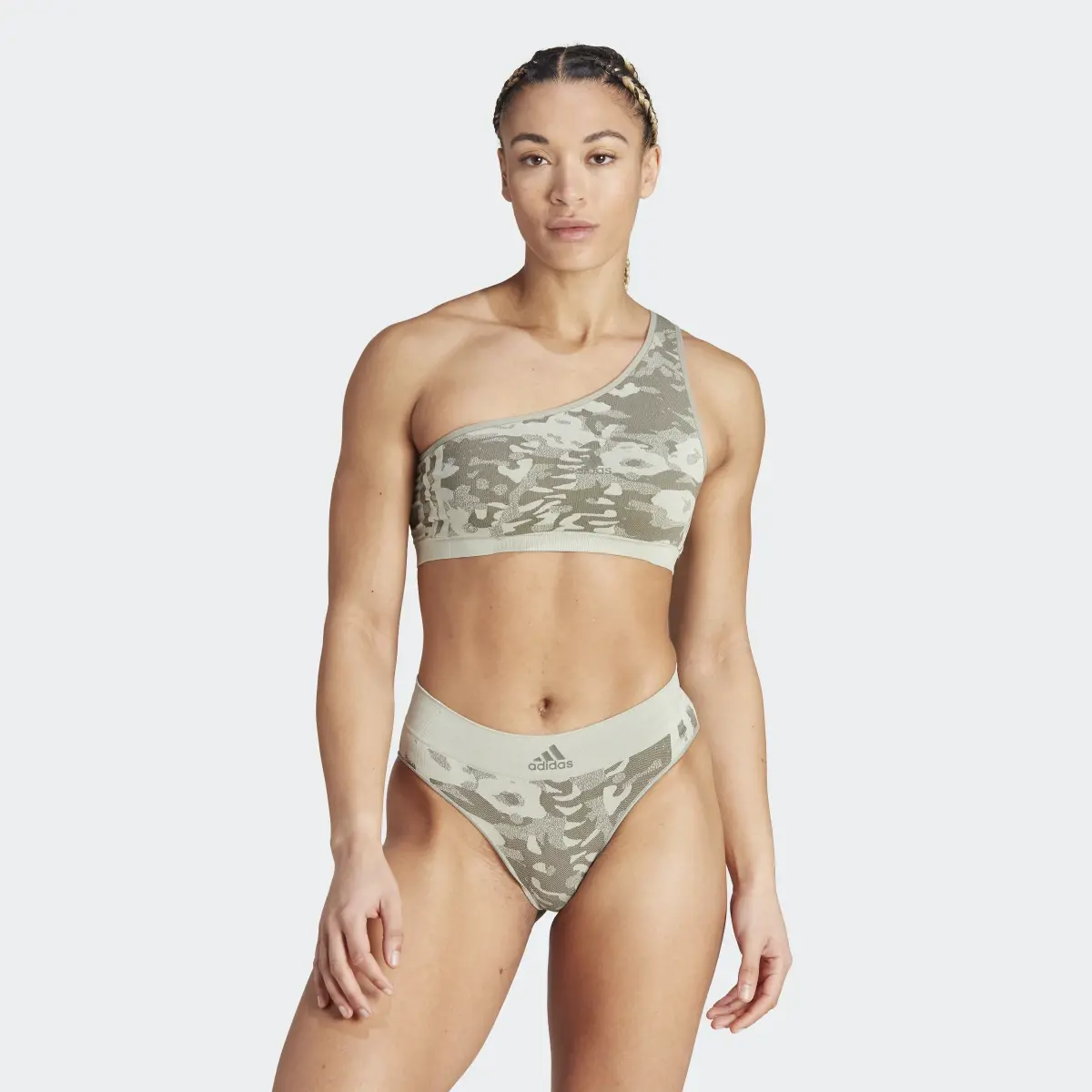 Adidas Active Seamless Micro Stretch Asymmetric Bralette Underwear. 2