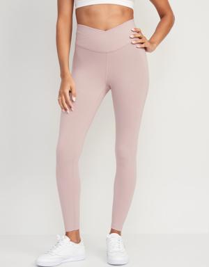 Old Navy Extra High-Waisted PowerChill Crossover 7/8-Length Leggings for Women pink