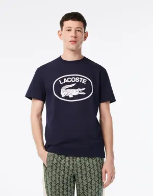 Lacoste T-shirt relaxed fit de algodão com marca no tom Lacoste para homem