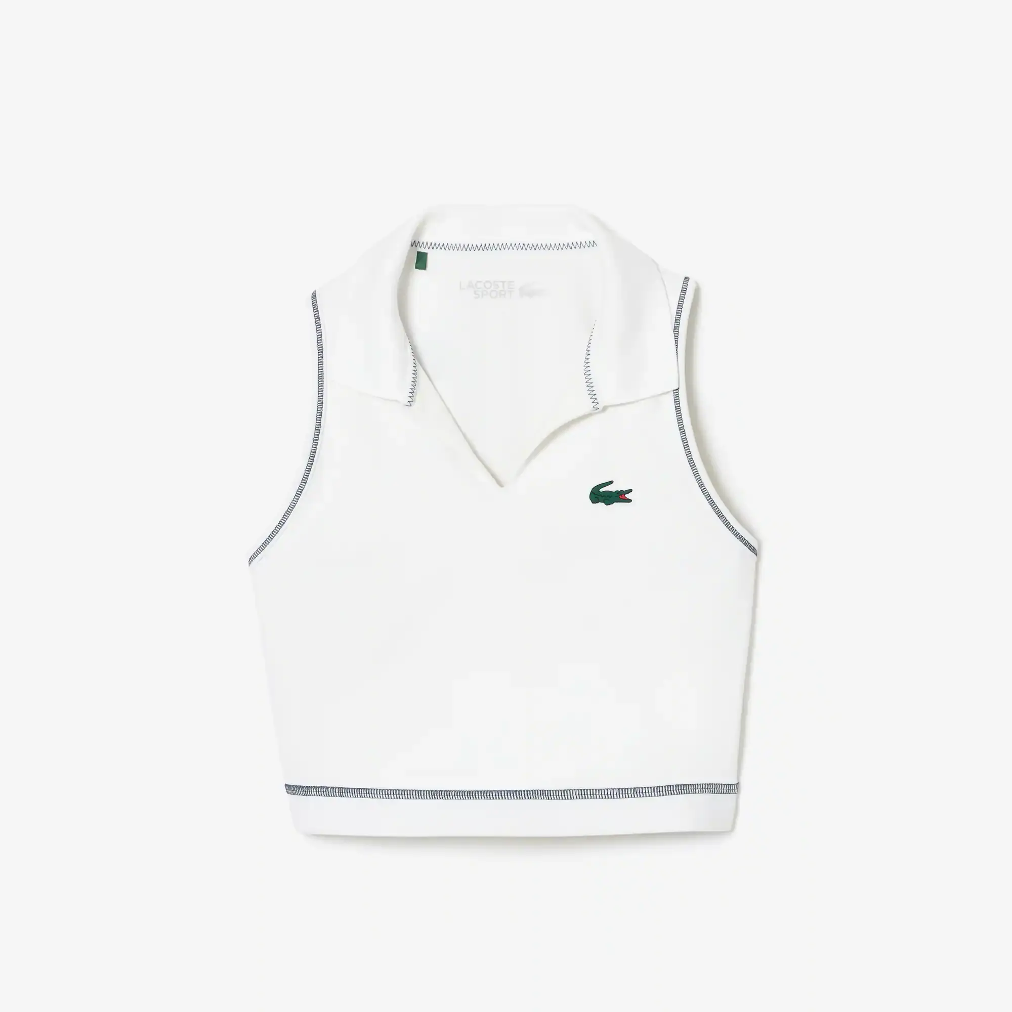 Lacoste Women's Polo Style Recycled Fiber Sports Bra. 2