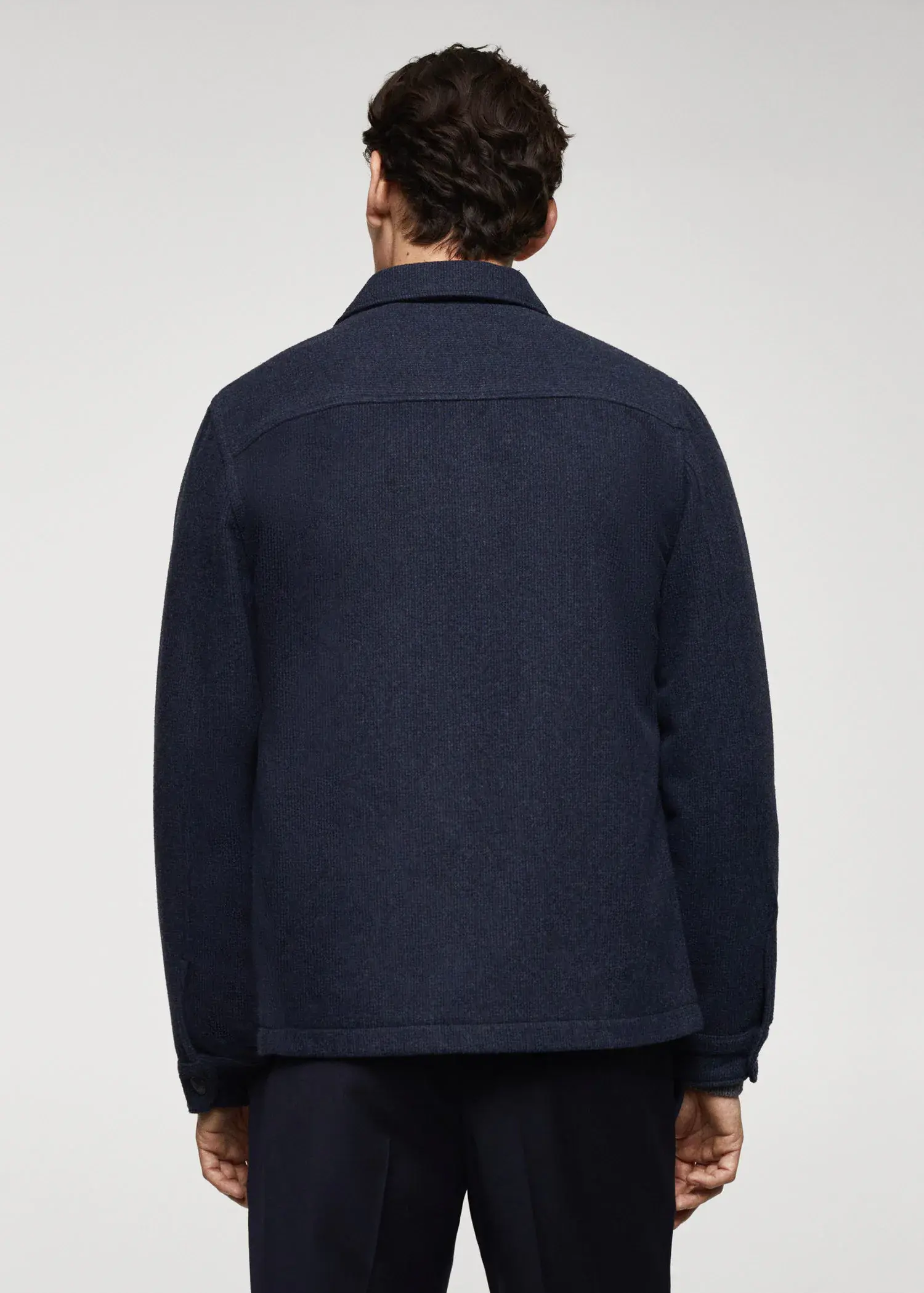 Mango Double-faced wool overshirt with pockets. 3