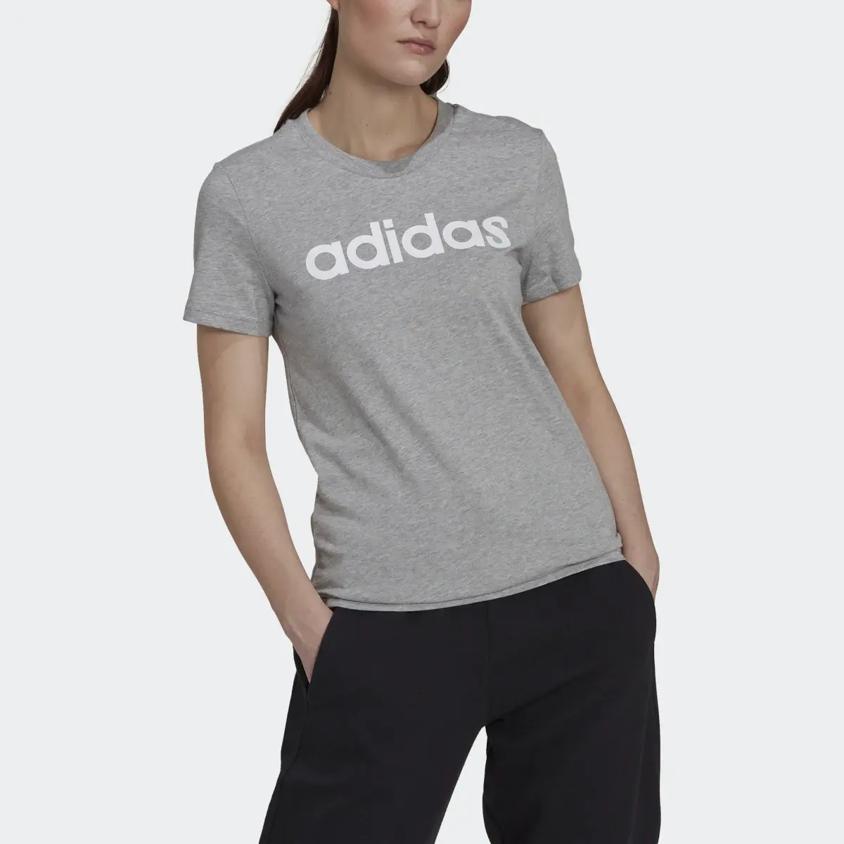 Adidas Essentials Slim Logo T-Shirt. 1