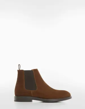 Split leather chelsea ankle boots
