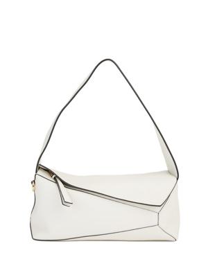 Puzzle Beyaz Kadın Deri Omuz Çantası