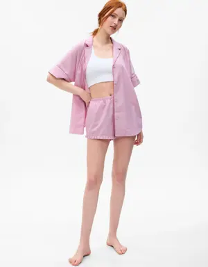 Poplin Ruffled PJ Shorts pink