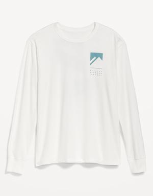 Soft-Washed Long-Sleeve Graphic T-Shirt for Men white