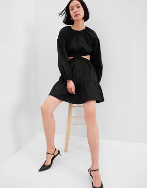 Criss-Cross Cutout Mini Dress black