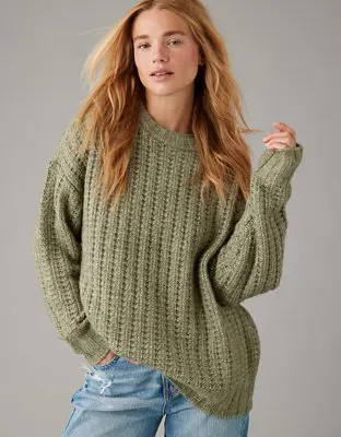 American Eagle Whoa So Cozy Waffle Sweater. 1