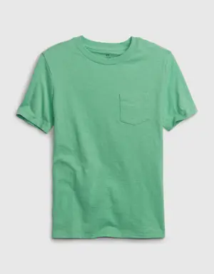 Kids 100% Organic Cotton Pocket T-Shirt green