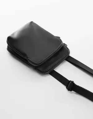 Mini leather-effect shoulder bag