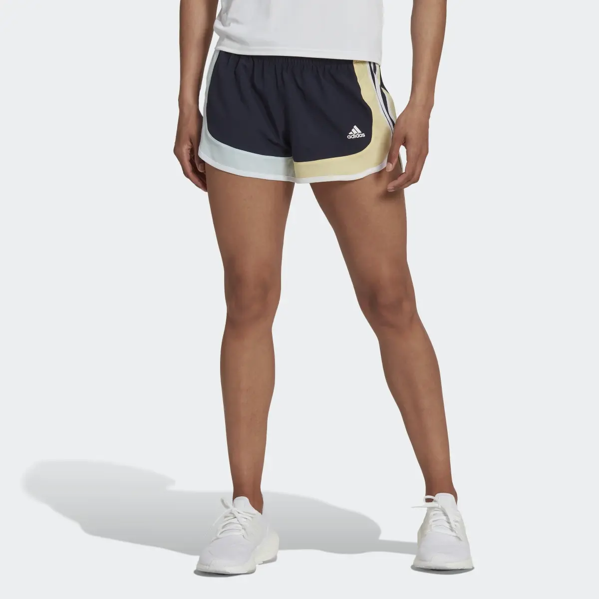 Adidas Marathon 20 Colorblock Running Shorts. 1