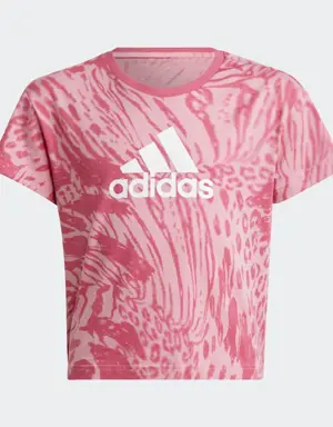 Adidas Future Icons Hybrid Animal Print Cotton Regular T-Shirt