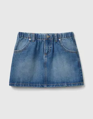 denim mini skirt