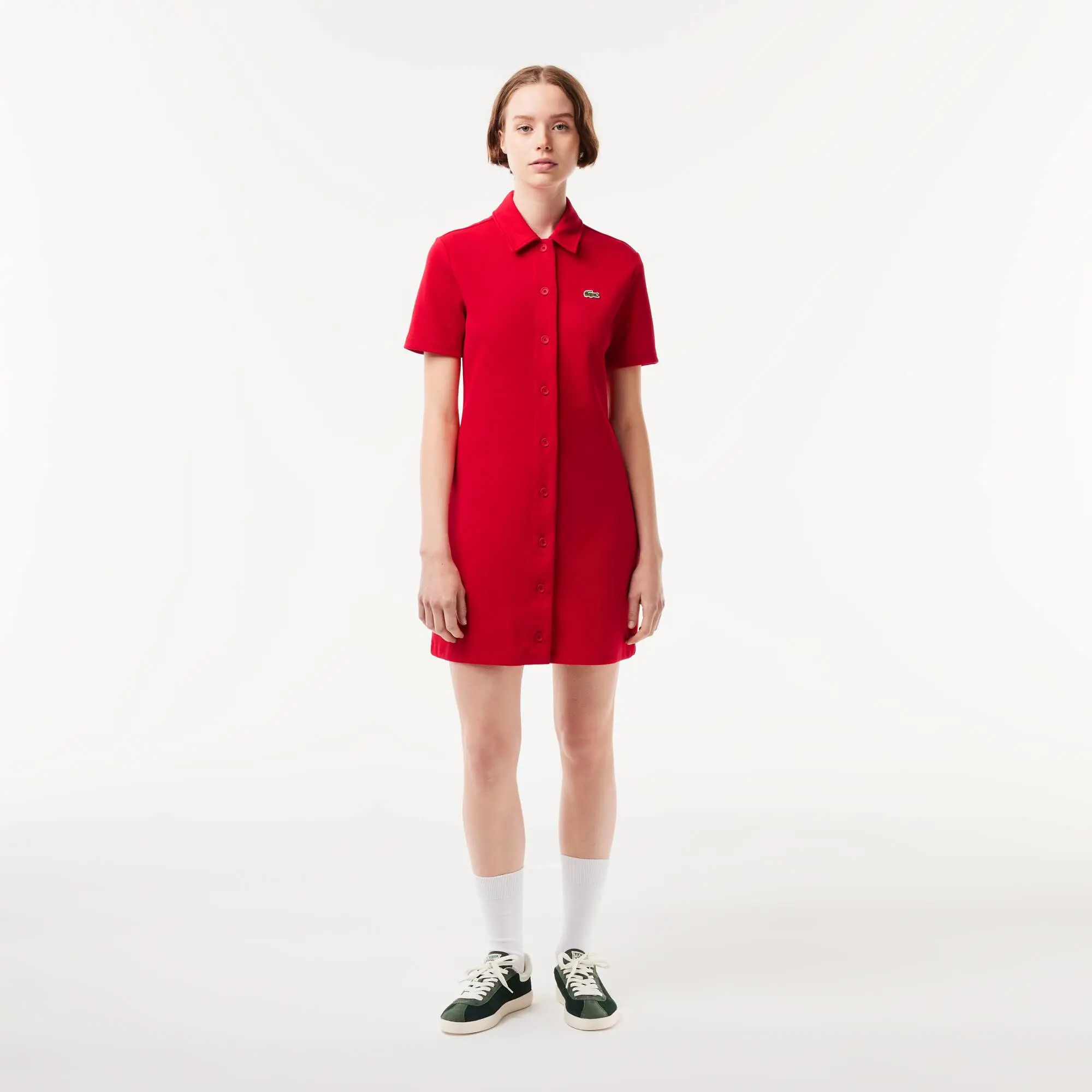 Lacoste Women’s Lacoste Organic Cotton Buttoned Polo Dress. 1