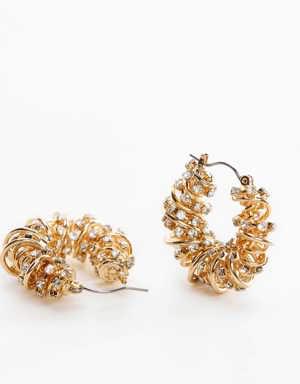 Earrings with combined crystals