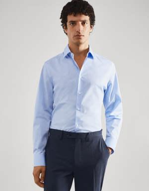 Mango Camisa traje slim fit algodón stretch