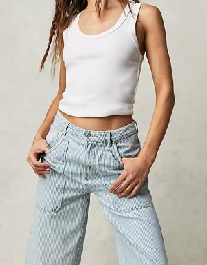 Piper Mid-Rise Crop Wide-Leg Jeans