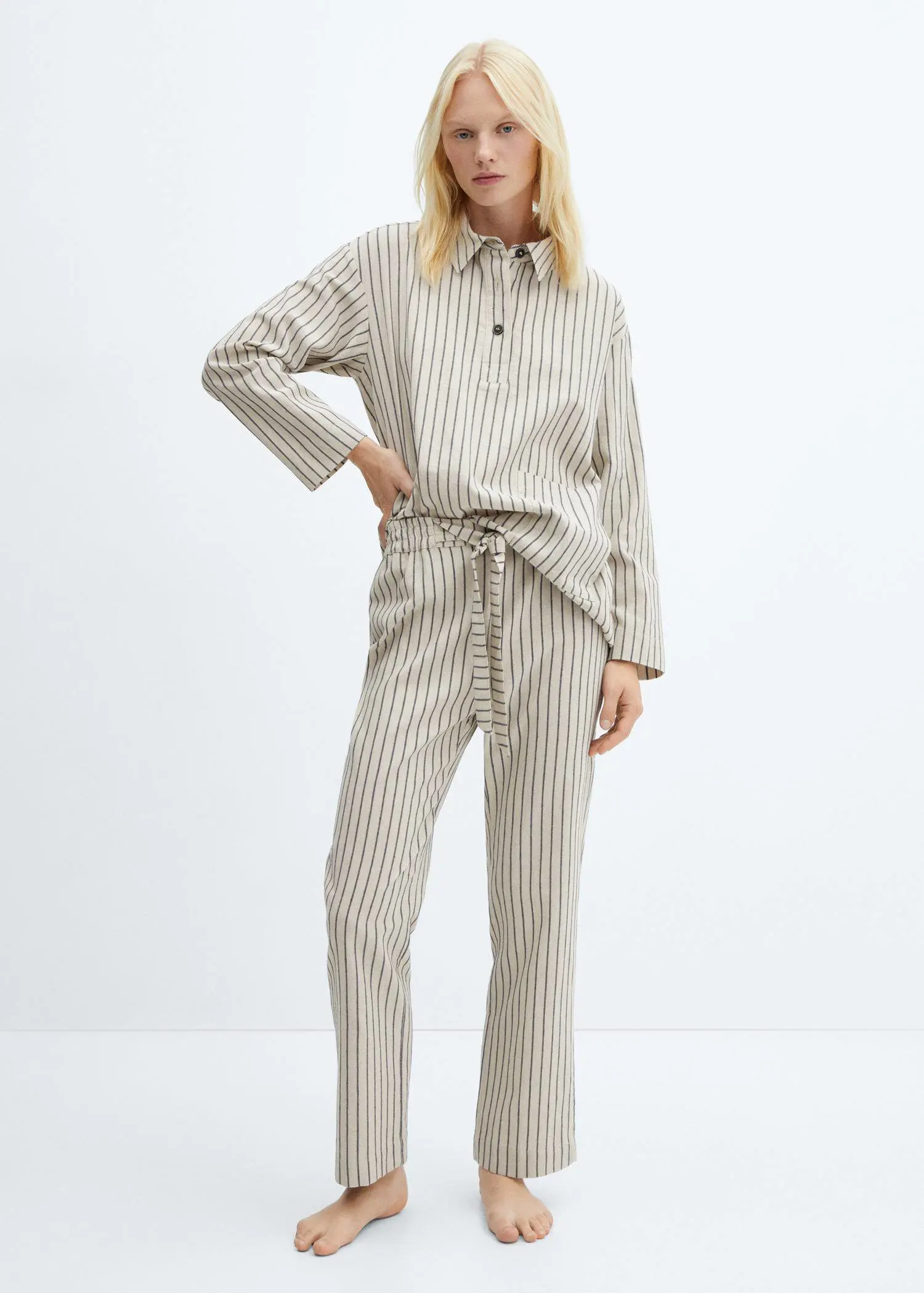 Mango Striped pajama trousers. 1