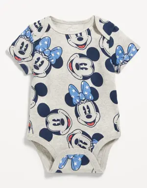 Disney© Mickey & Minnie Unisex Short-Sleeve Bodysuit for Baby gray