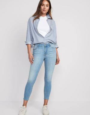 High-Waisted Wow Super-Skinny Ankle Jeans for Women blue