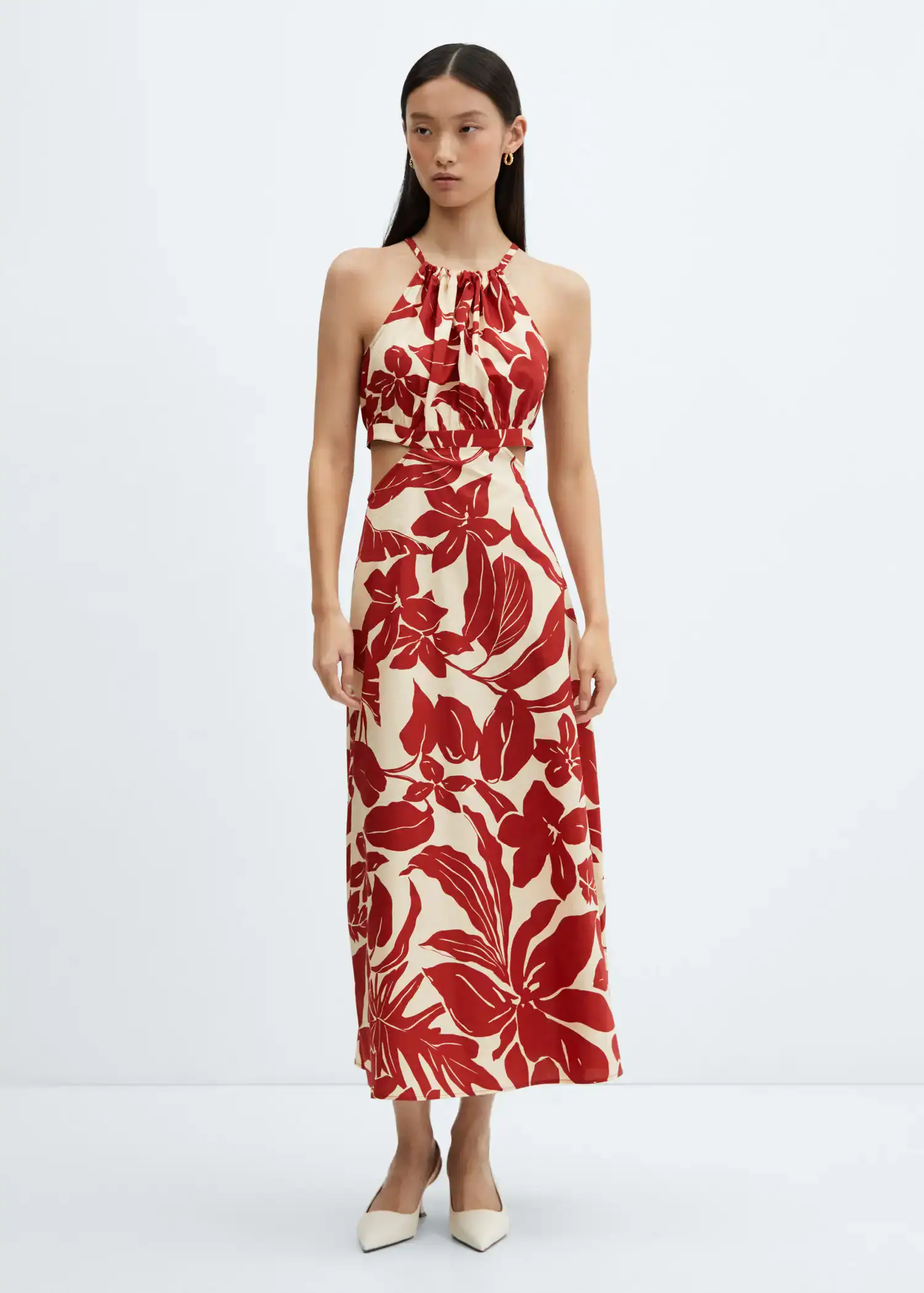 Mango Floral dress with cut-out . 1
