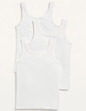 Square-Neck Tank Top 3-Pack for Girls white