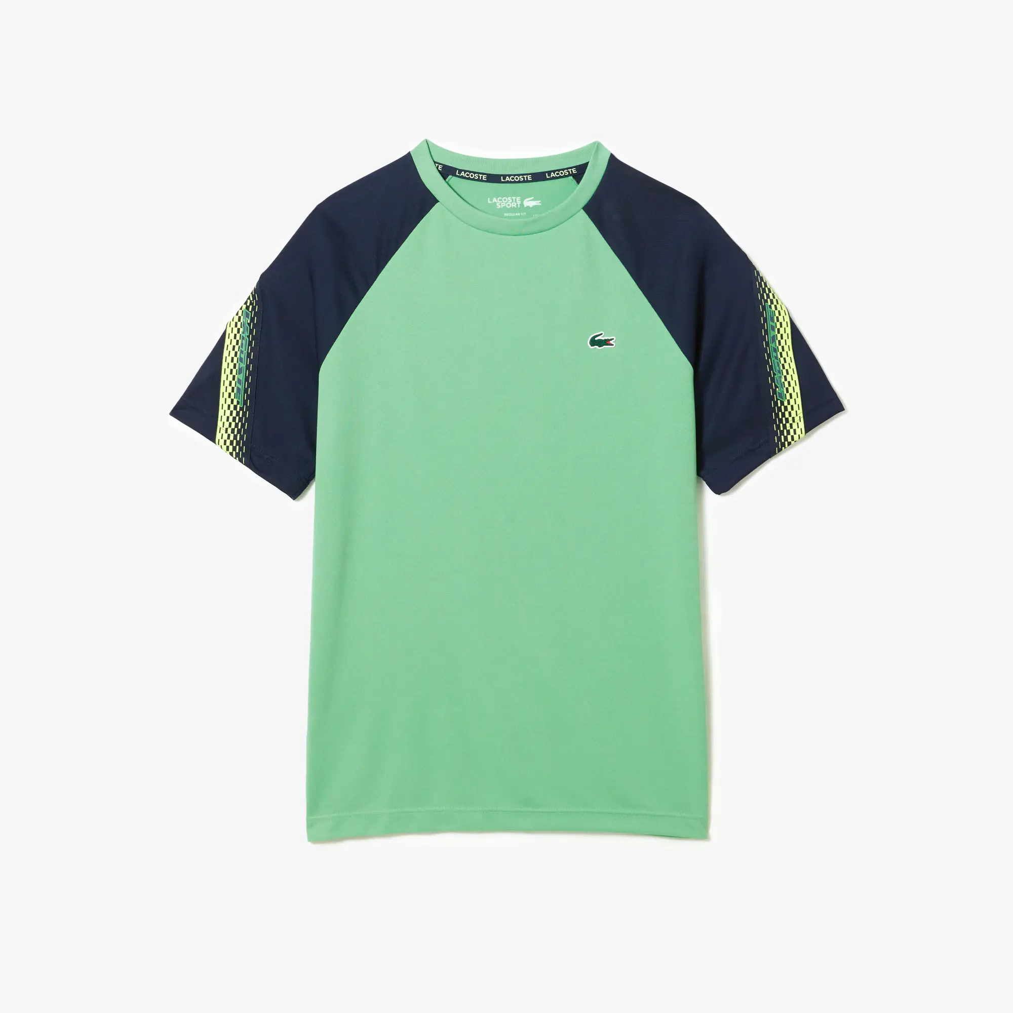 Lacoste Men’s SPORT Regular Fit Logo Stripe T-Shirt. 2