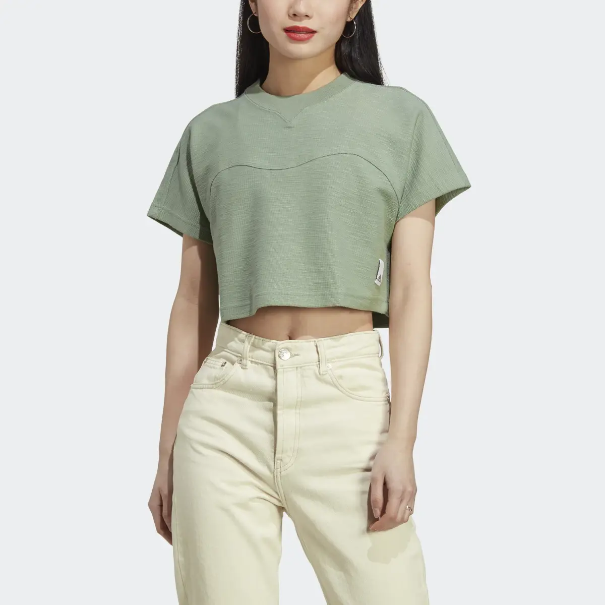 Adidas Lounge Terry Loop Crop Top. 1