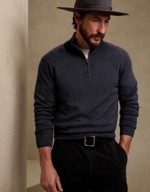Franco Merino Half-Zip Sweater blue