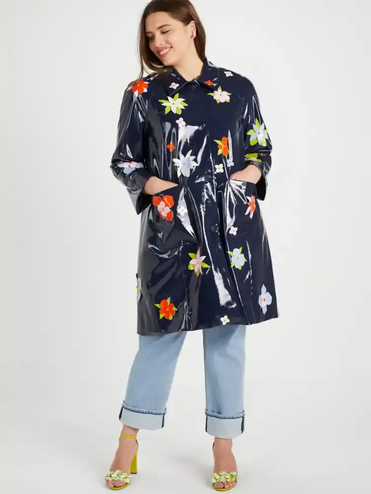 Kate Spade Floral Embellished Raincoat. 2