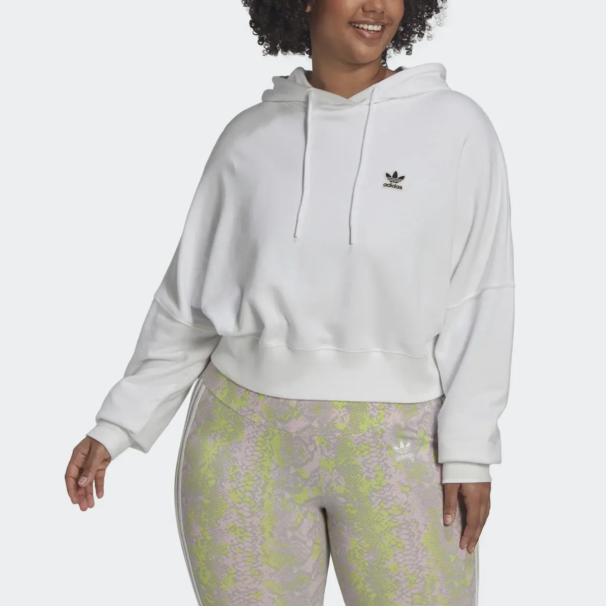 Adidas Cropped Hoodie (Plus Size). 1