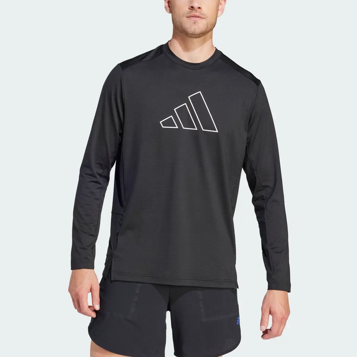 Adidas Train Icons Small Logo Long Sleeve Training Tee. 1