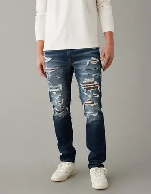 American Eagle AirFlex+ Ultrasoft Patched Slim Jean. 1